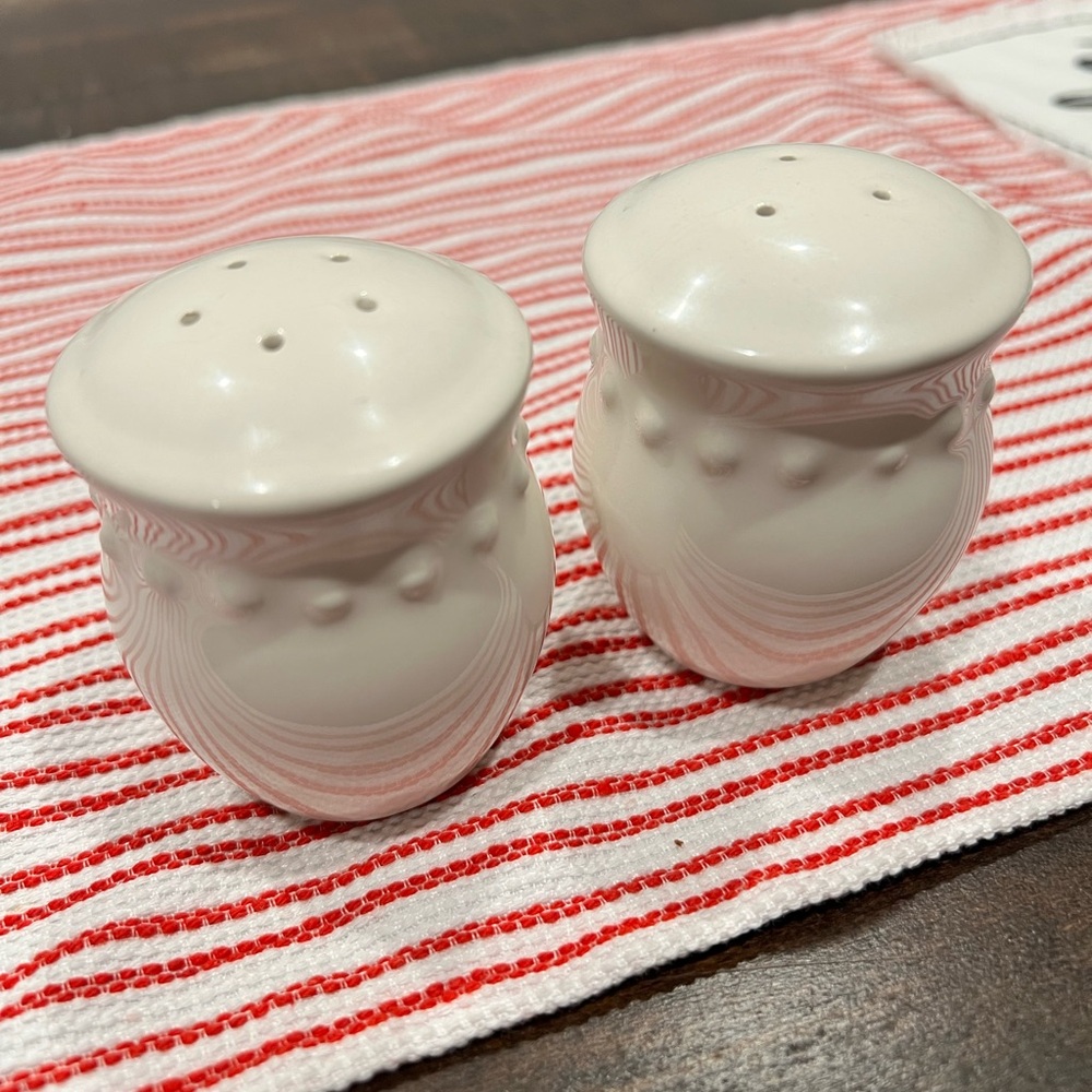 Pottery Barn White Salt and Pepper Shakers